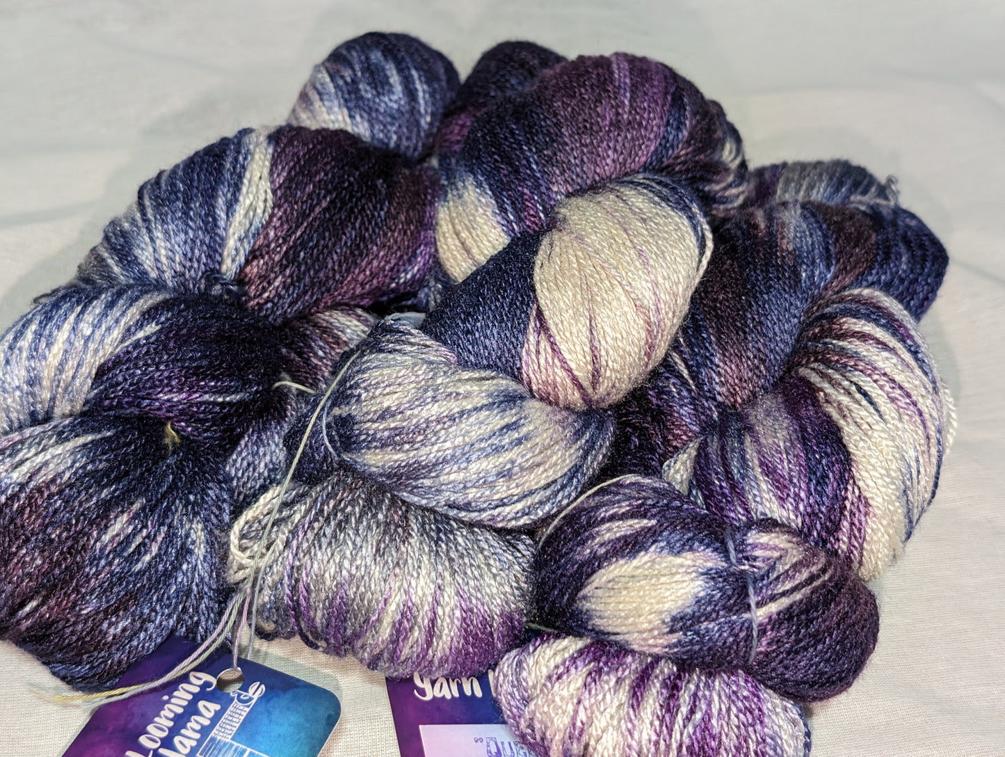 Handpainted 2-ply Sock/Fingering Weight Tussah Yarn - Queen Aubergine