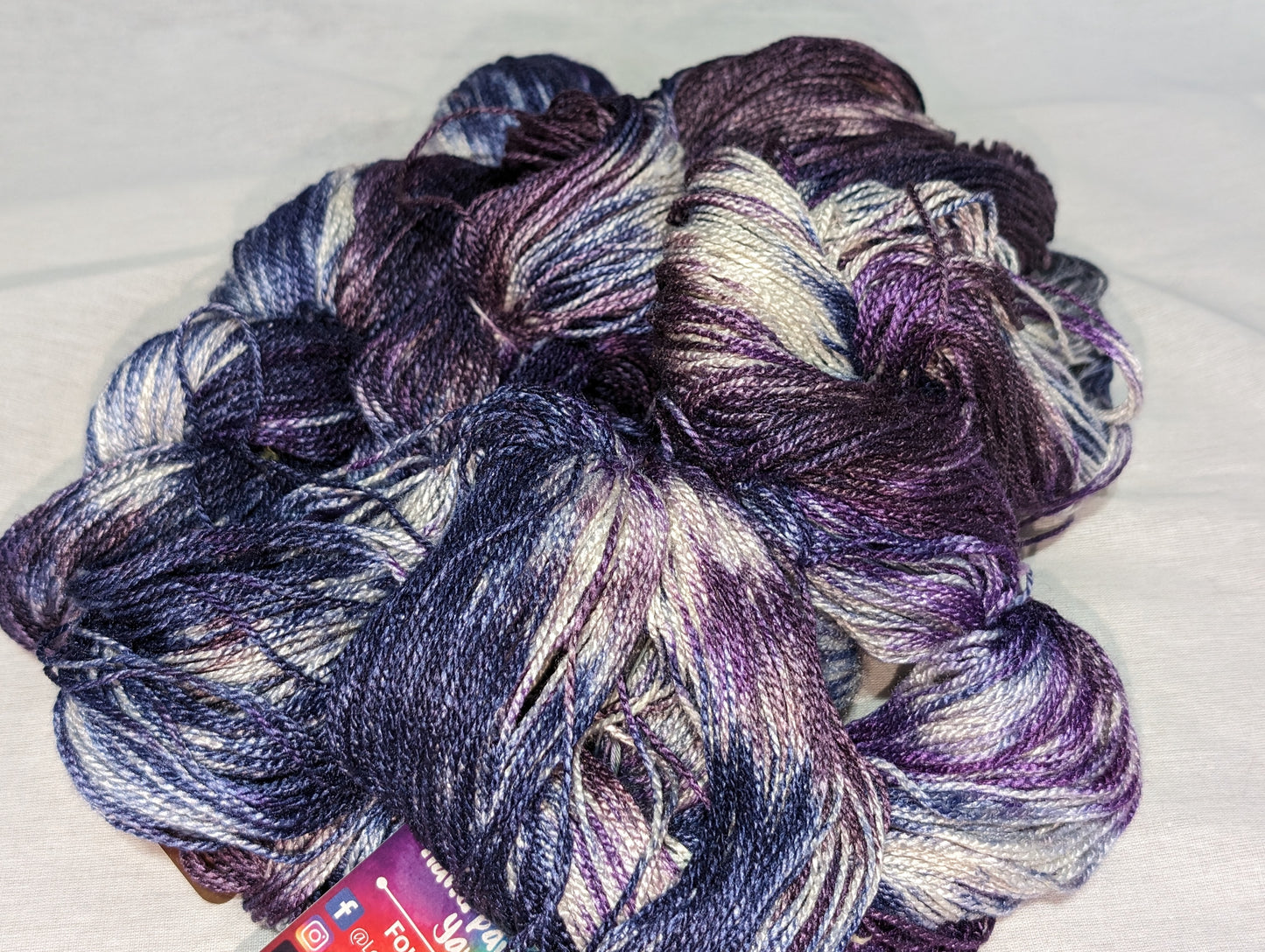 Handpainted 2-ply Sock/Fingering Weight Tussah Yarn - Queen Aubergine