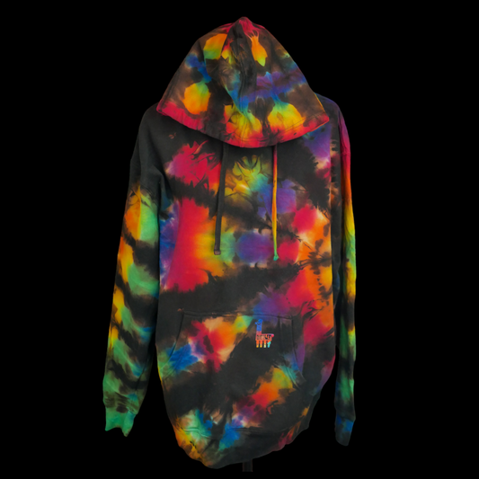 Hand Dyed Hoodie -- Rainbowcore -- Size X-Large -- Ready to Ship