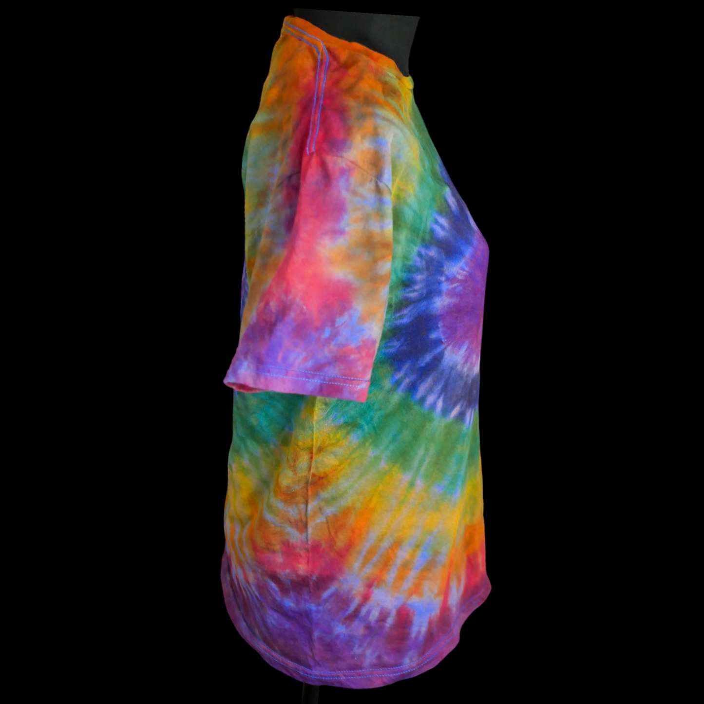 Hand Dyed T-shirt -- Blue Rainbowcore -- Medium -- Ready to Ship