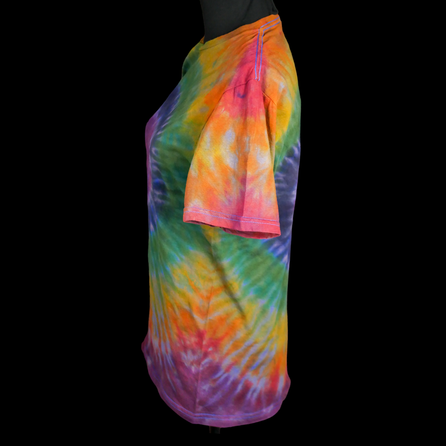 Hand Dyed T-shirt -- Blue Rainbowcore -- Medium -- Ready to Ship