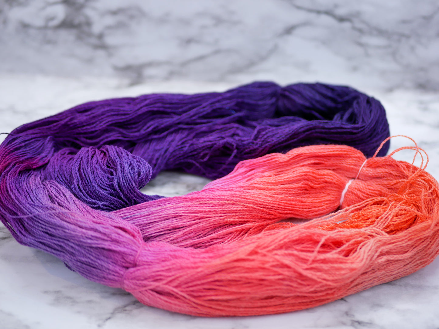 100g Skein - Handpainted 18/2Nm Merino/Brushtail Possum Down/Silk - Amethyst Hour - Dyed for pooling