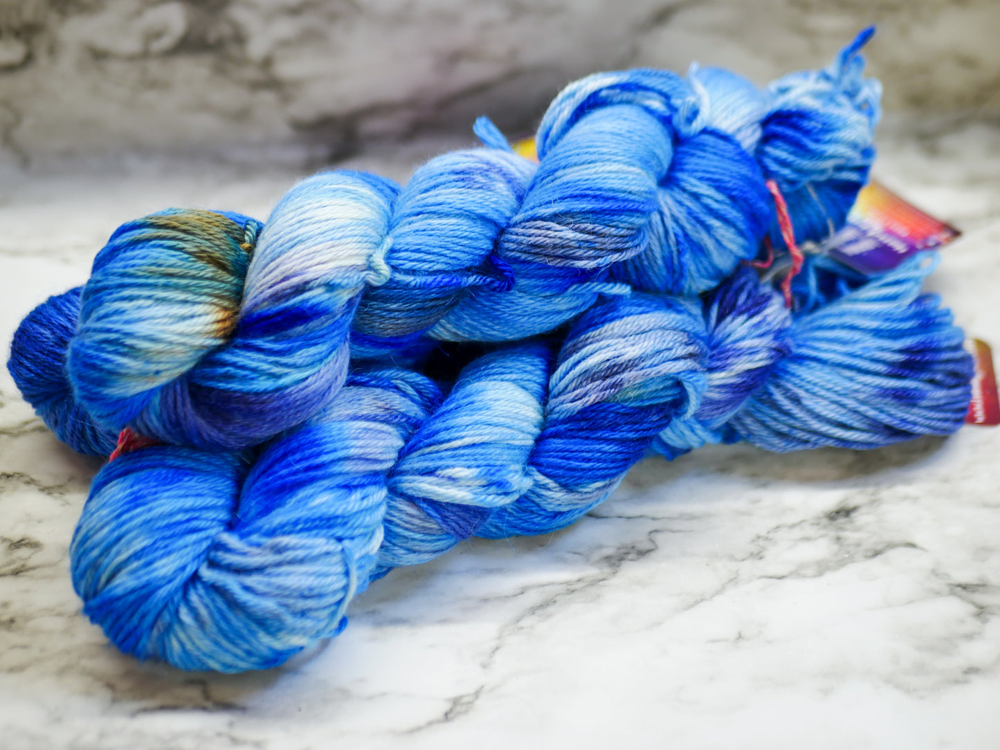 Handpainted DK Weight Alpaca/Silk/Cashmere - Blue Moon