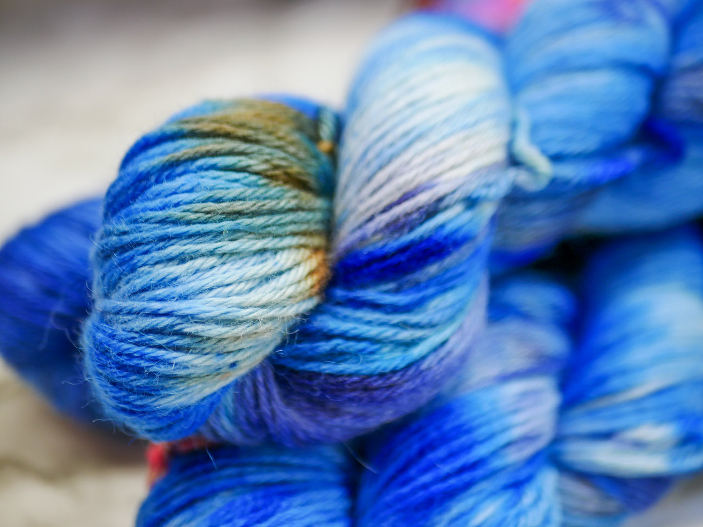 Handpainted DK Weight Alpaca/Silk/Cashmere - Blue Moon