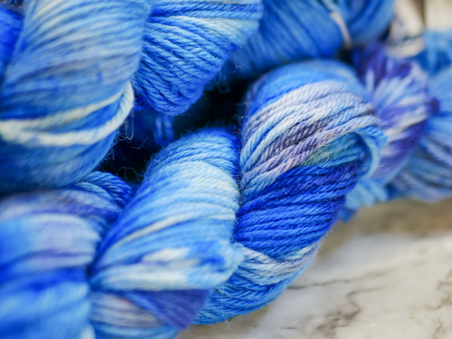 Handpainted DK Weight Alpaca/Silk/Cashmere - Blue Moon