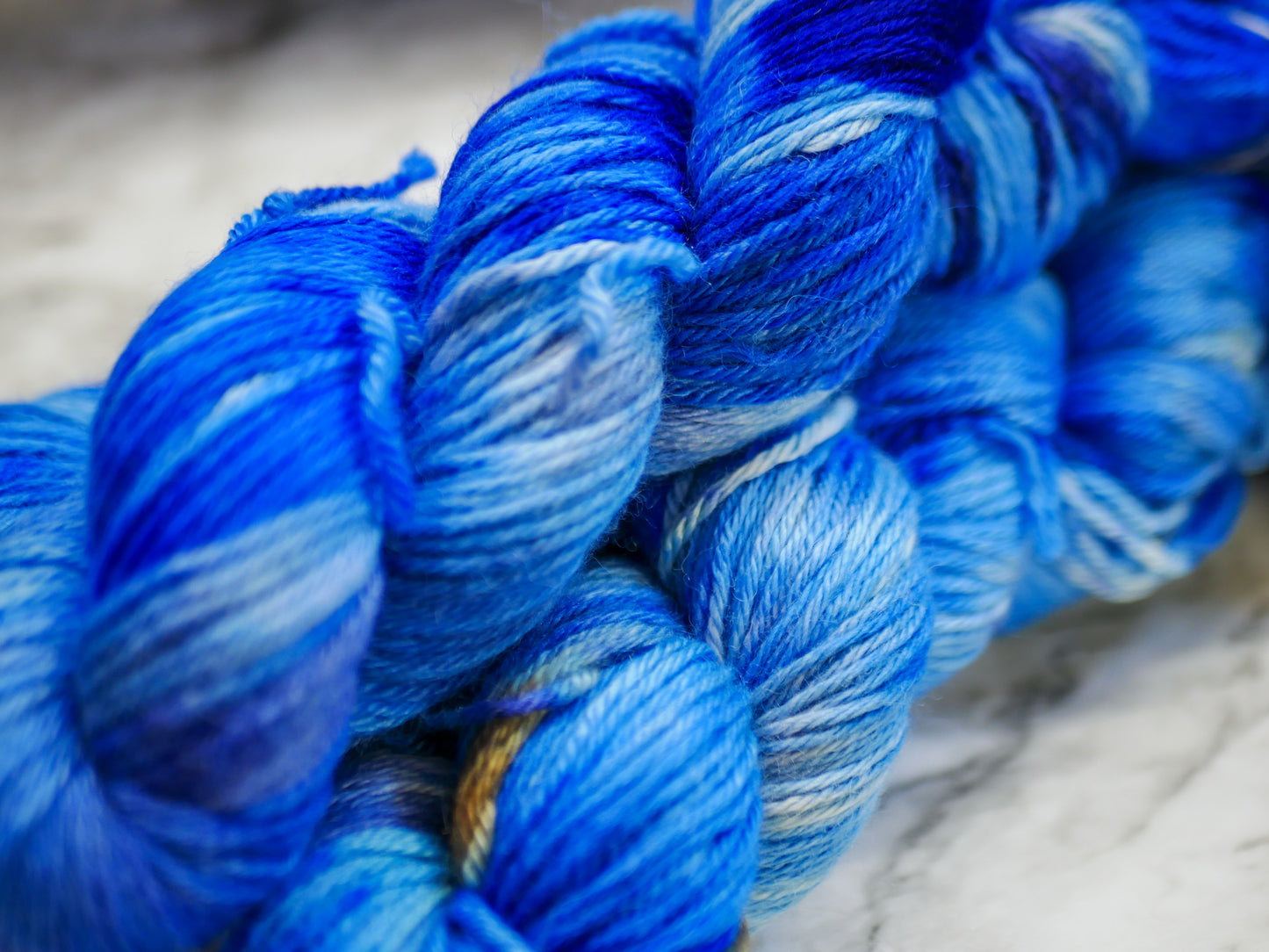 Handpainted DK Weight Alpaca/Silk/Cashmere - Blue Moon