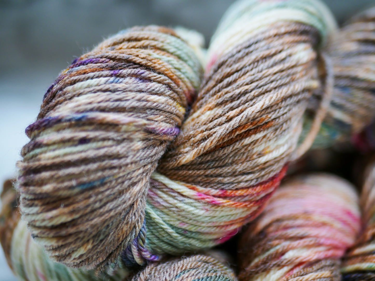 Handpainted 2-ply DK Weight Merino/Tussah Yarn - Down to Earth