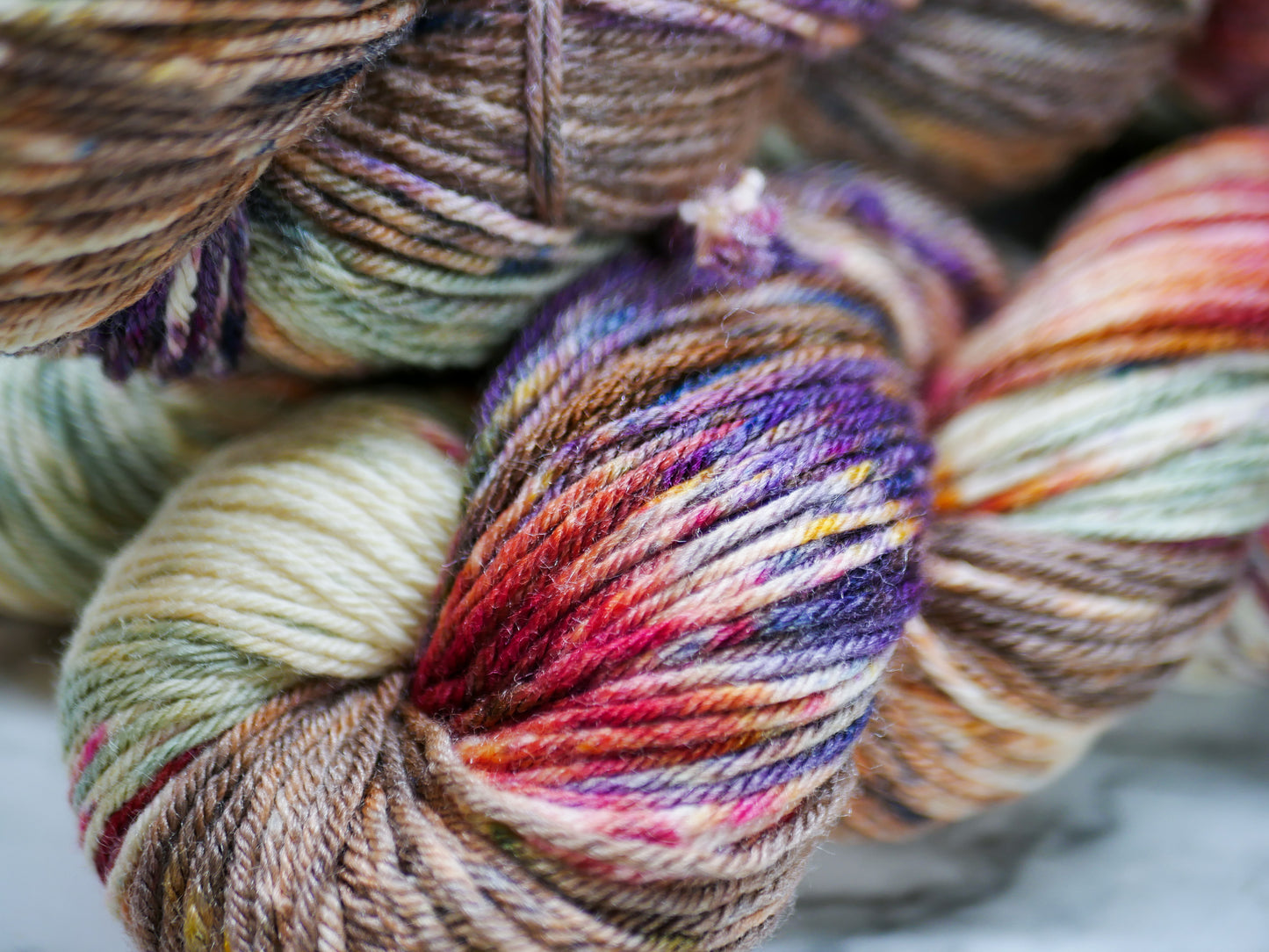 Handpainted 2-ply DK Weight Merino/Tussah Yarn - Down to Earth