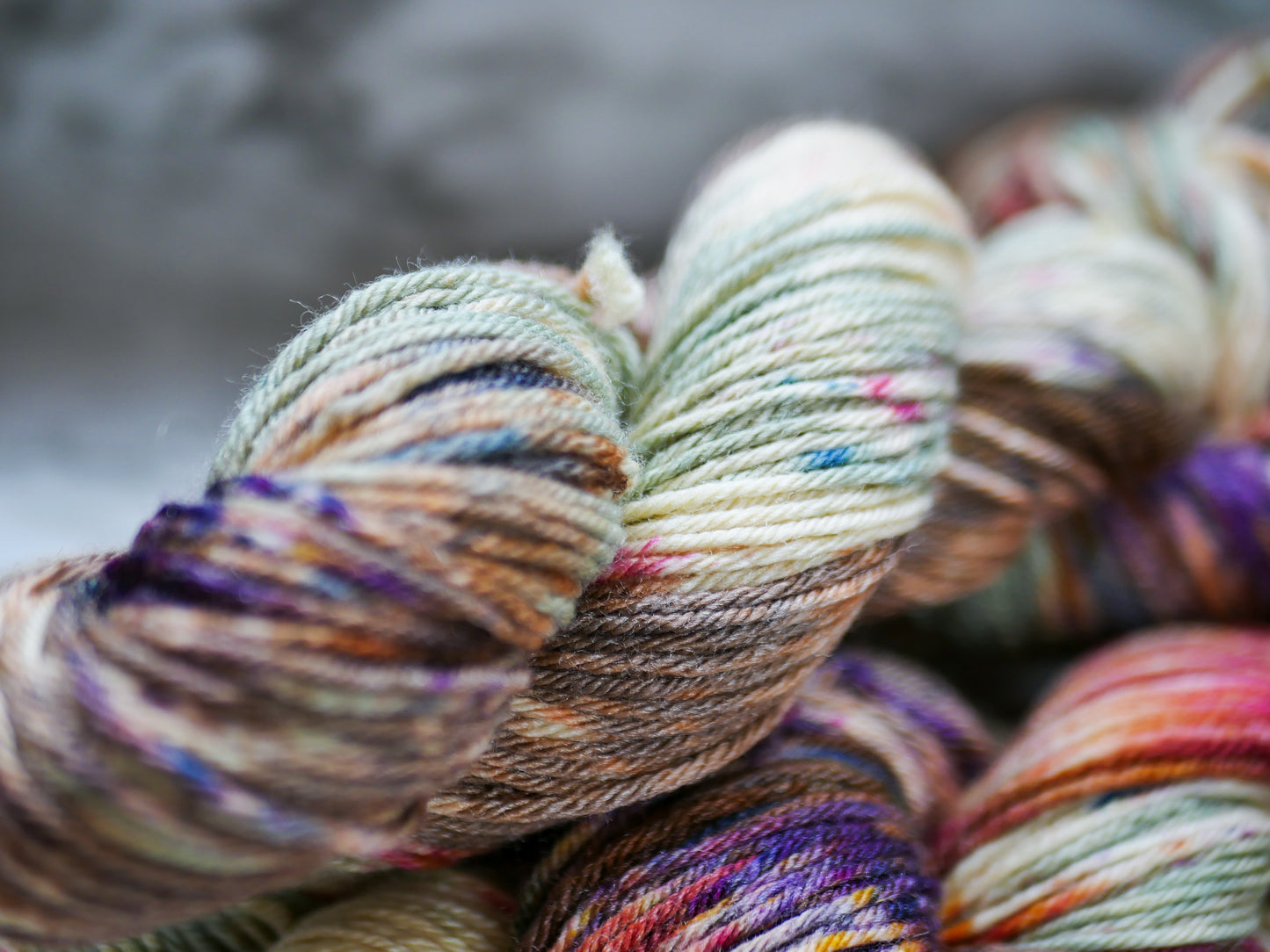 Handpainted 2-ply DK Weight Merino/Tussah Yarn - Down to Earth