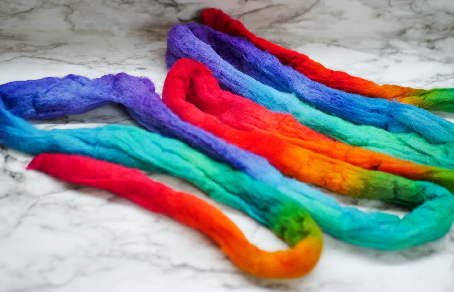 Handpainted Combed Top - 2oz Ramboillet - Unicorn Poop