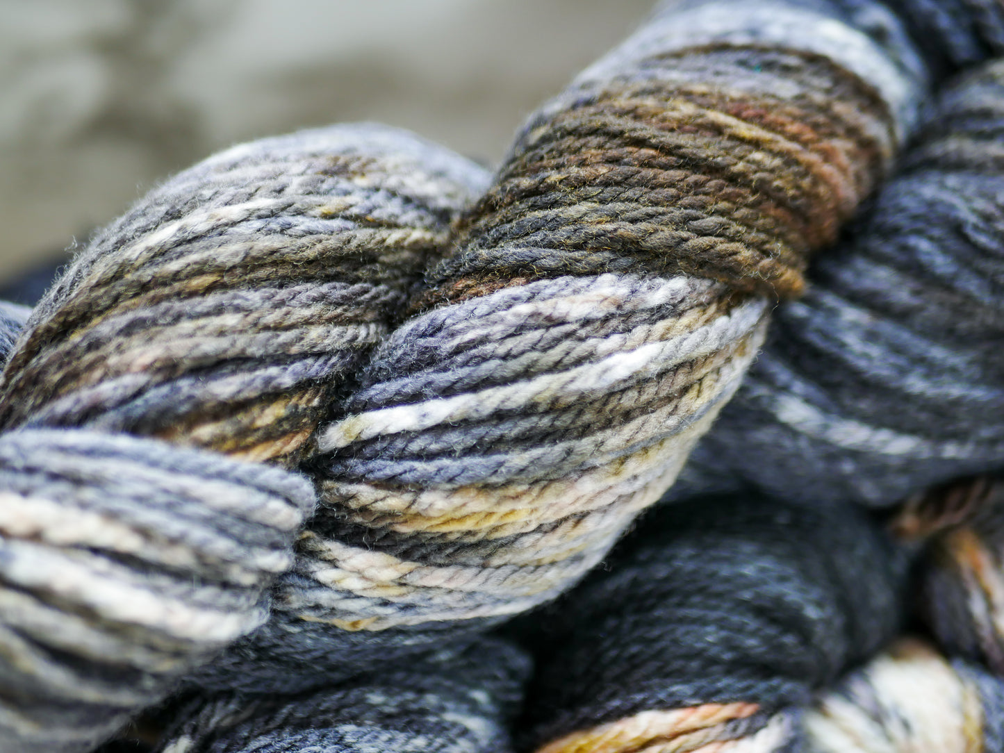 Handpainted 3 ply Aran Weight Superfine Merino Yarn - Toast