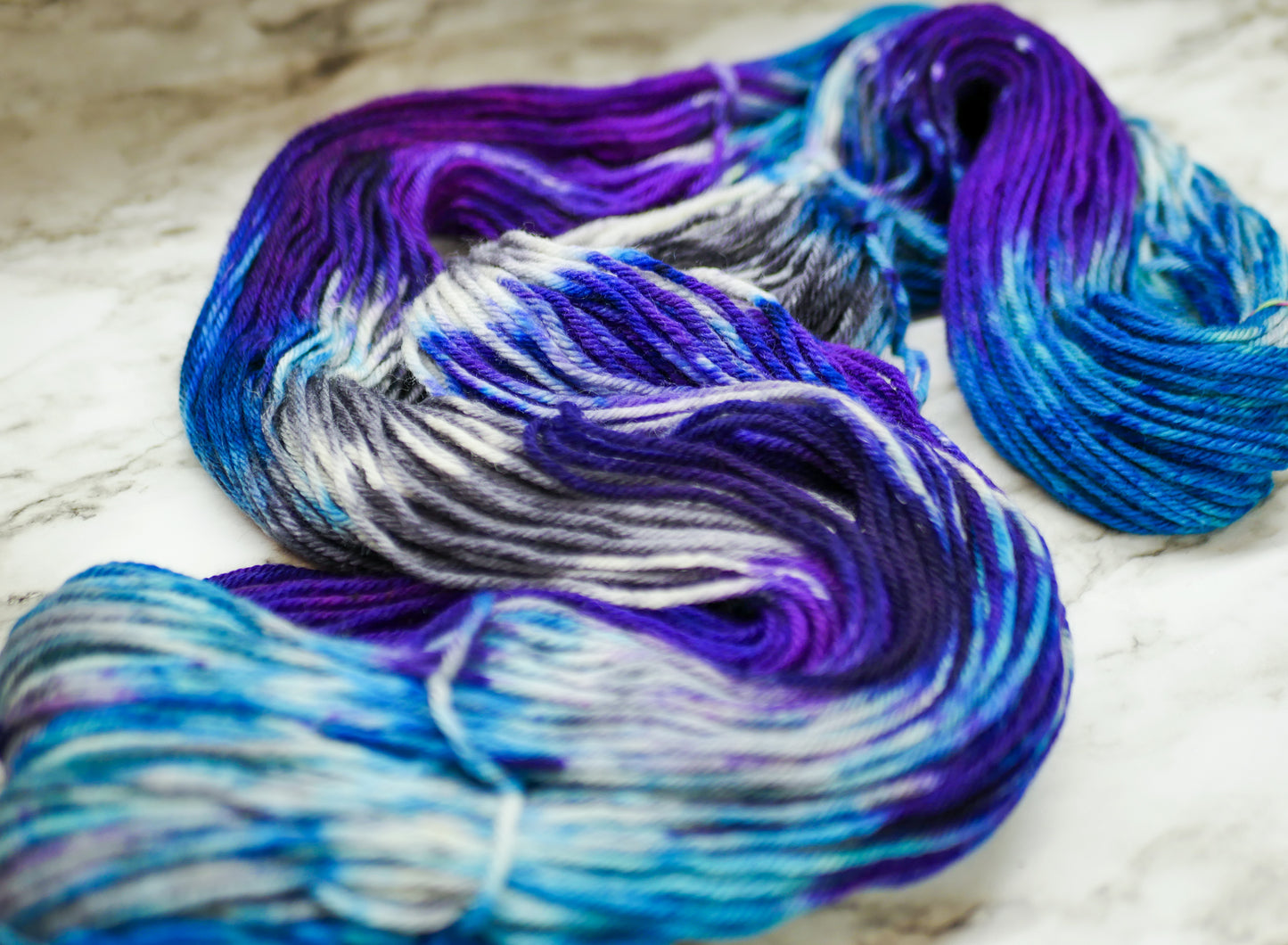 Handpainted 4 ply Worsted Weight Superwash Blue Faced Leicester yarn - Gadabout