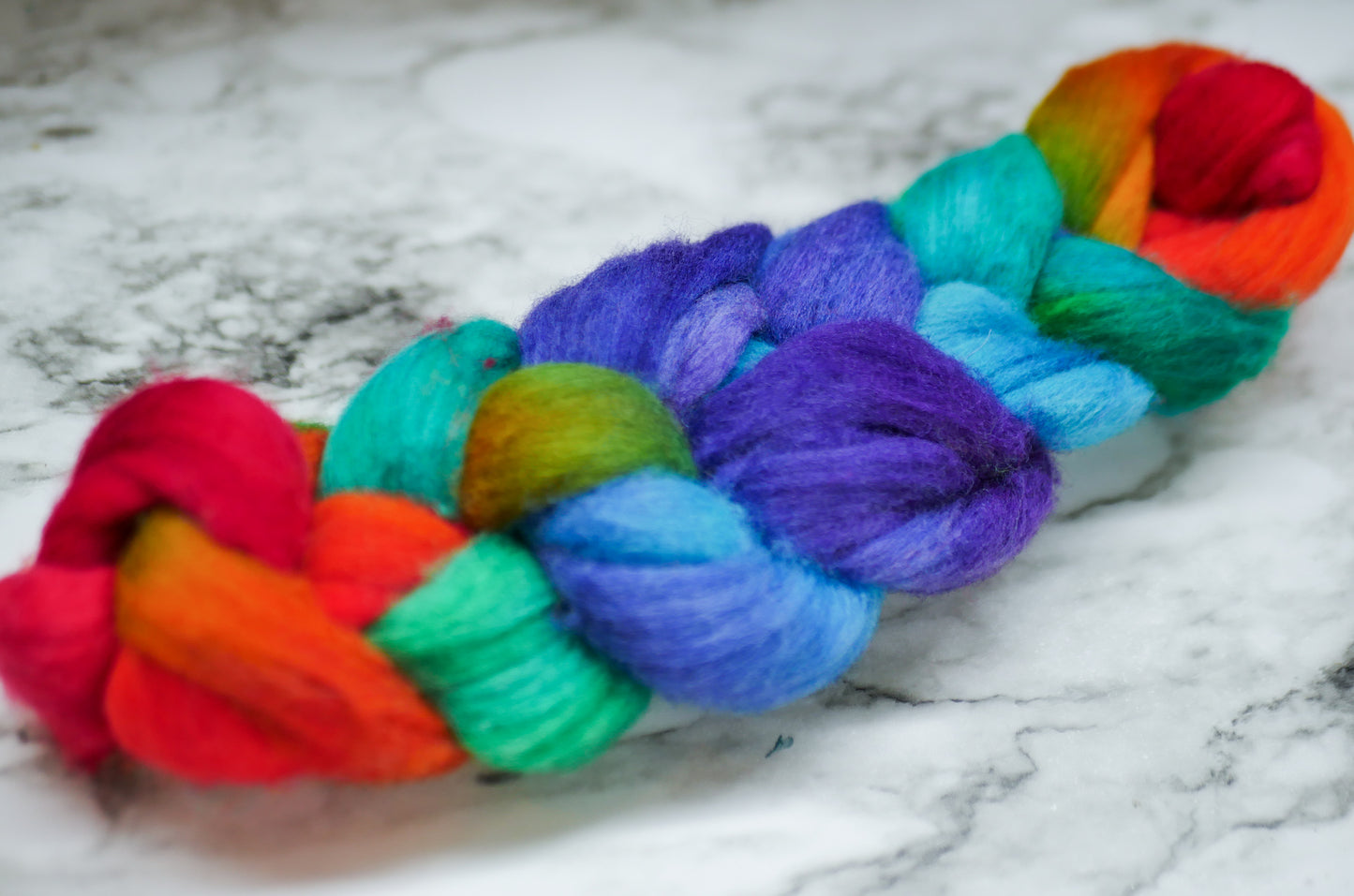 Handpainted Combed Top - 2oz Ramboillet - Unicorn Poop