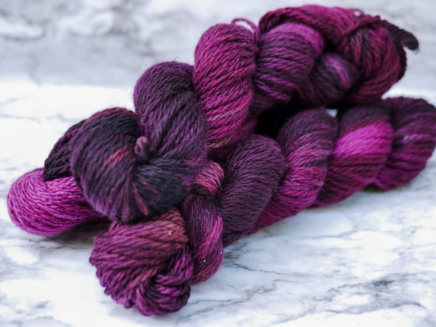 Handpainted 3 ply Chunky Weight Blue Faced Leicester Yarn - BAT!