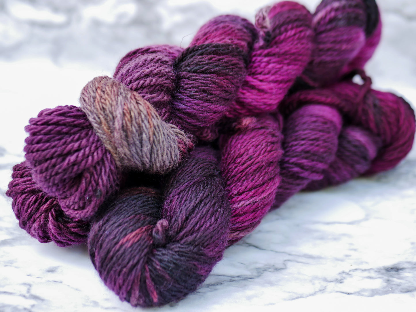 Handpainted 3 ply Chunky Weight Blue Faced Leicester Yarn - BAT!