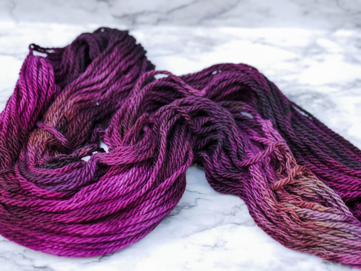Handpainted 3 ply Chunky Weight Blue Faced Leicester Yarn - BAT!