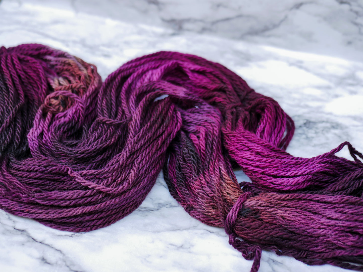Handpainted 3 ply Chunky Weight Blue Faced Leicester Yarn - BAT!