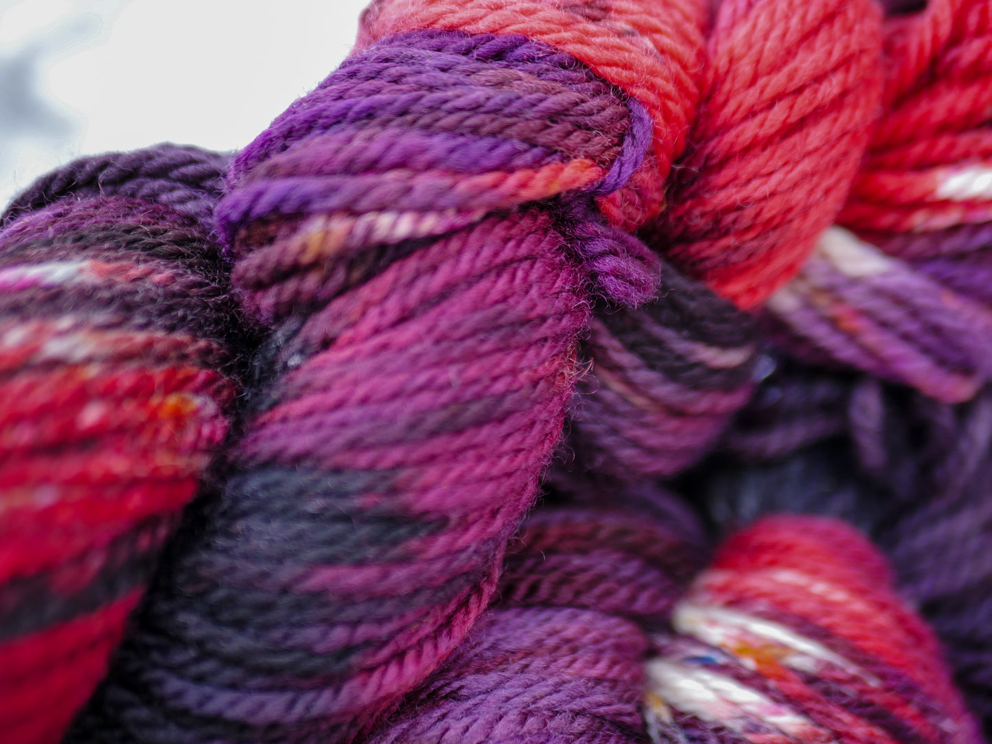 Handpainted 3 ply Worsted Weight Superwash Merino yarn - Dead, but Delicious