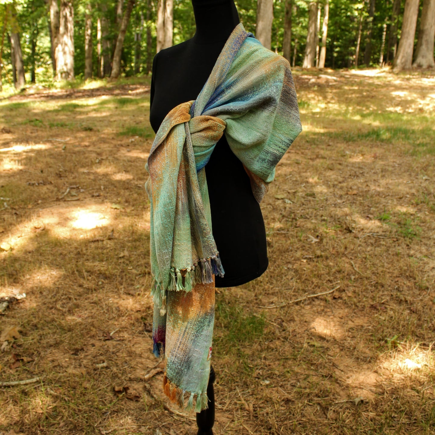 Handwoven Baby Wrap, Shawl, or Ring Sling Conversion - Aventurine Dream - Ready to ship!