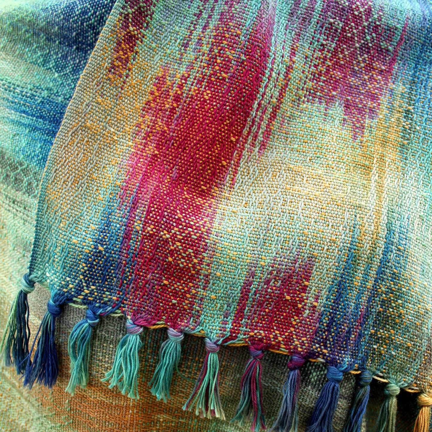 Handwoven Baby Wrap, Shawl, or Ring Sling Conversion - Aventurine Dream - Ready to ship!