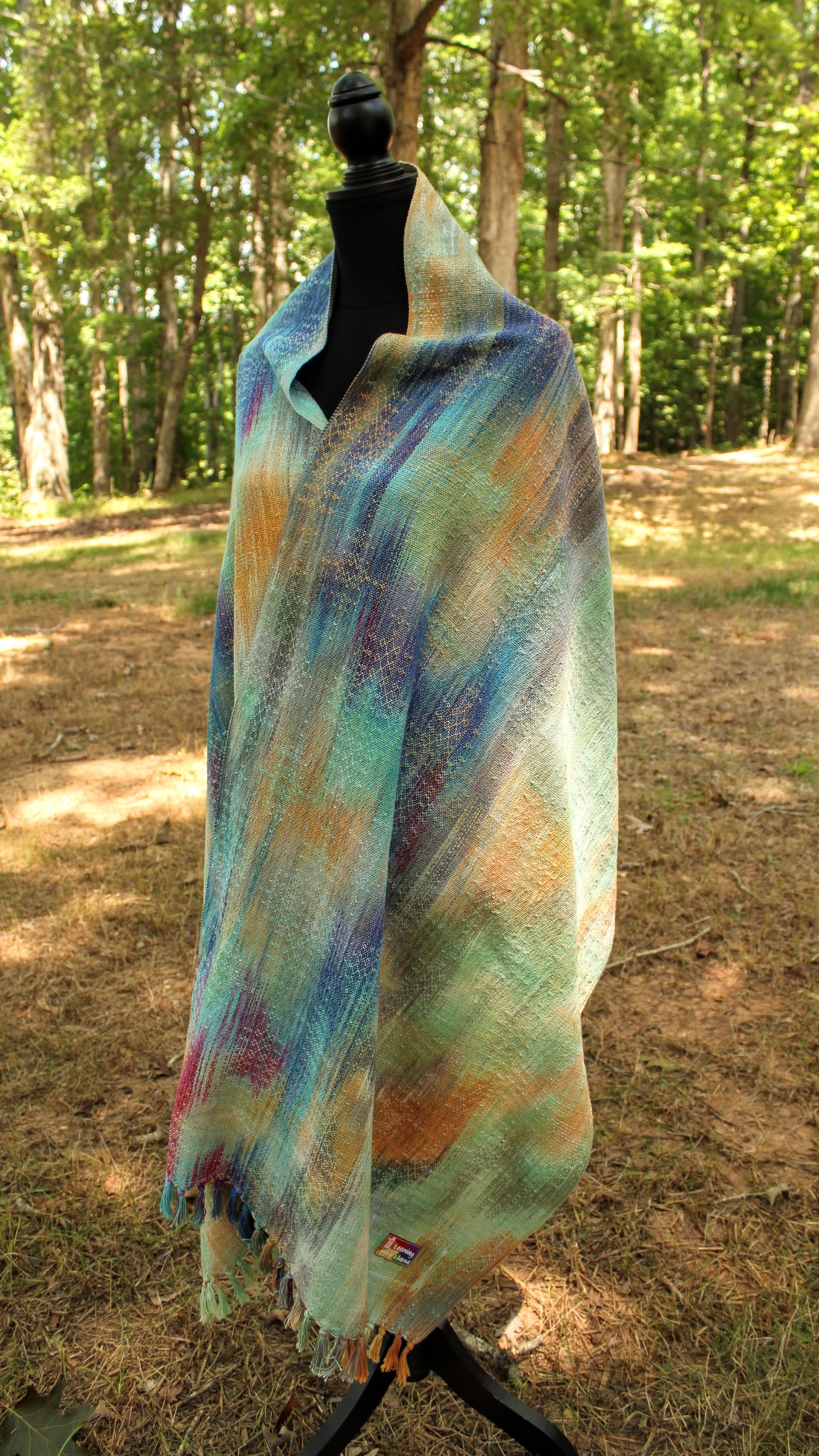 Handwoven Baby Wrap, Shawl, or Ring Sling Conversion - Aventurine Dream - Ready to ship!