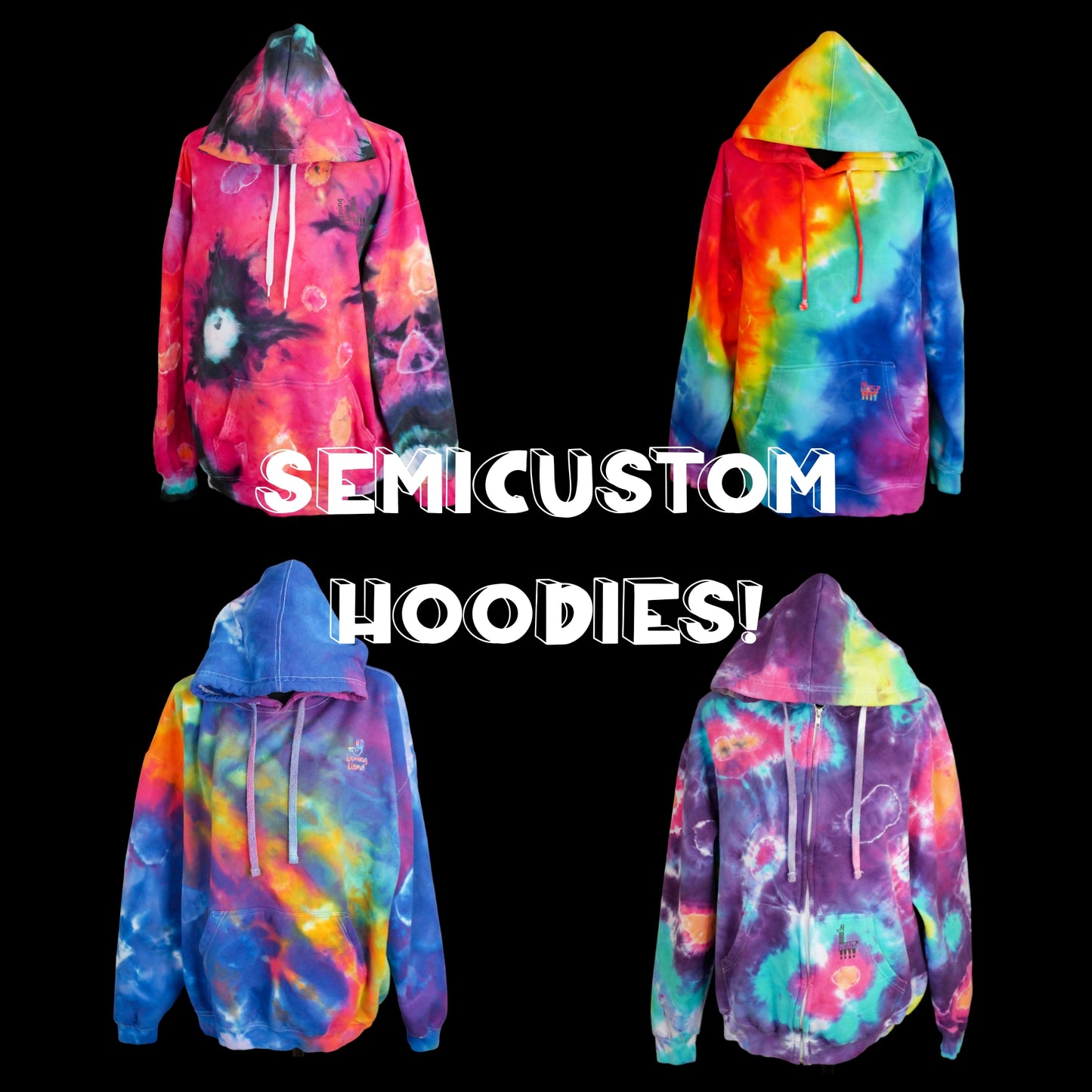 Hand Dyed Hoodie with Zipper