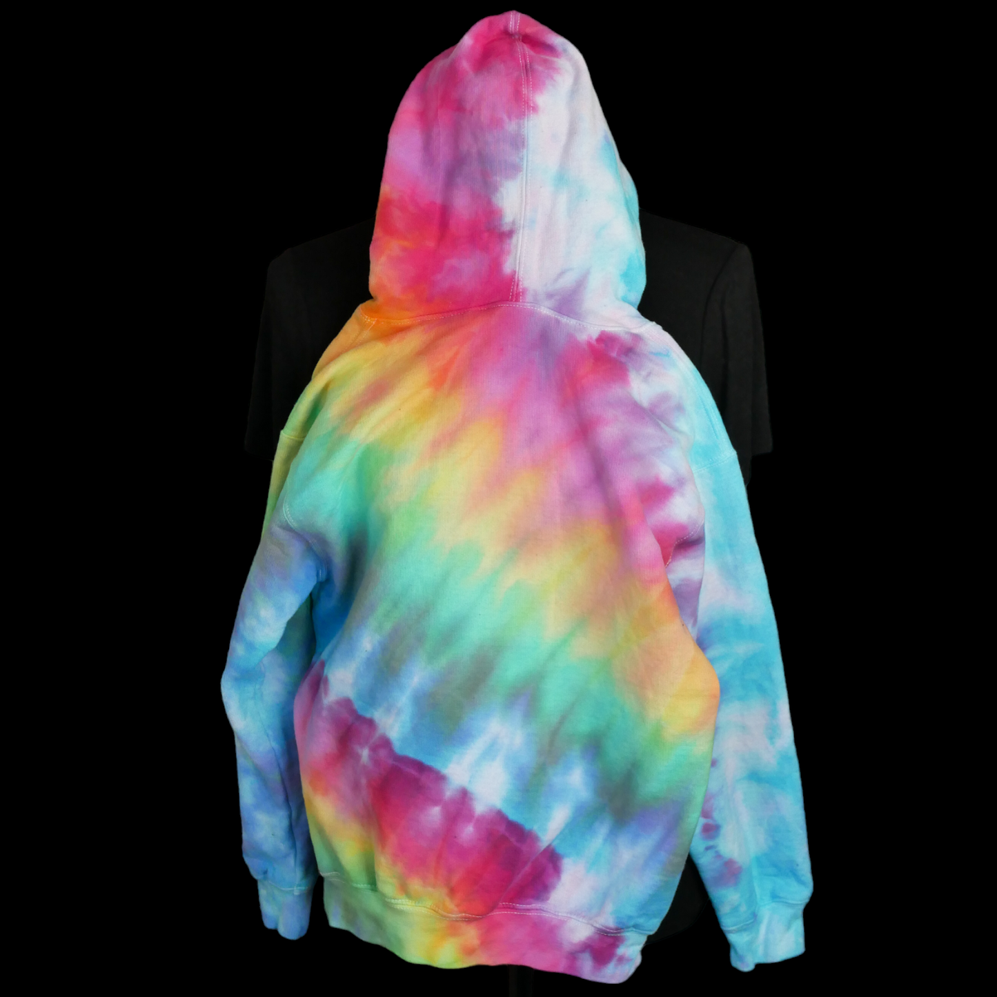 Hand Dyed Hoodie -- Rainbow Reflection -- Size YOUTH Small -- Ready to Ship