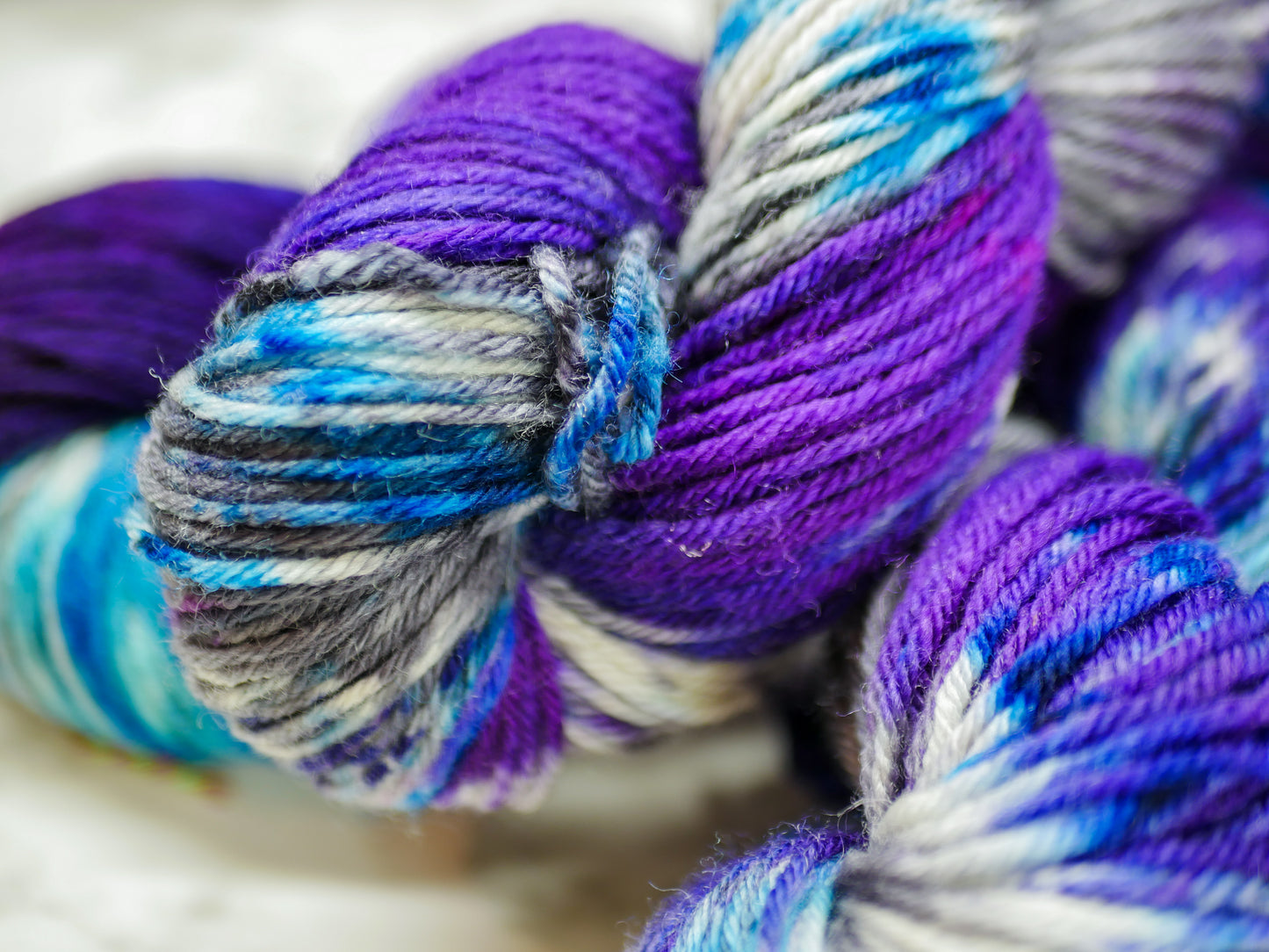 Handpainted 4 ply Worsted Weight Superwash Blue Faced Leicester yarn - Gadabout