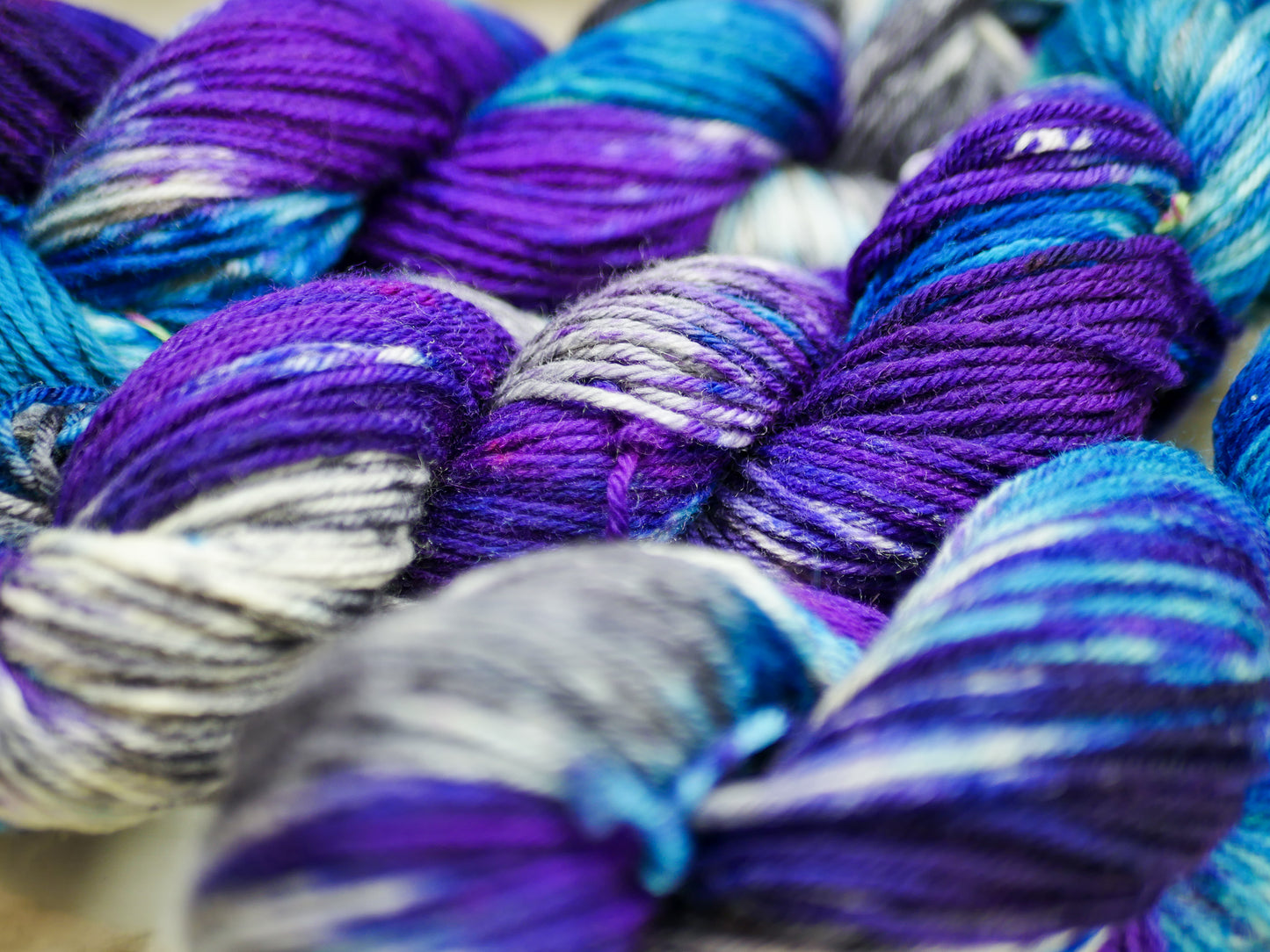 Handpainted 4 ply Worsted Weight Superwash Blue Faced Leicester yarn - Gadabout