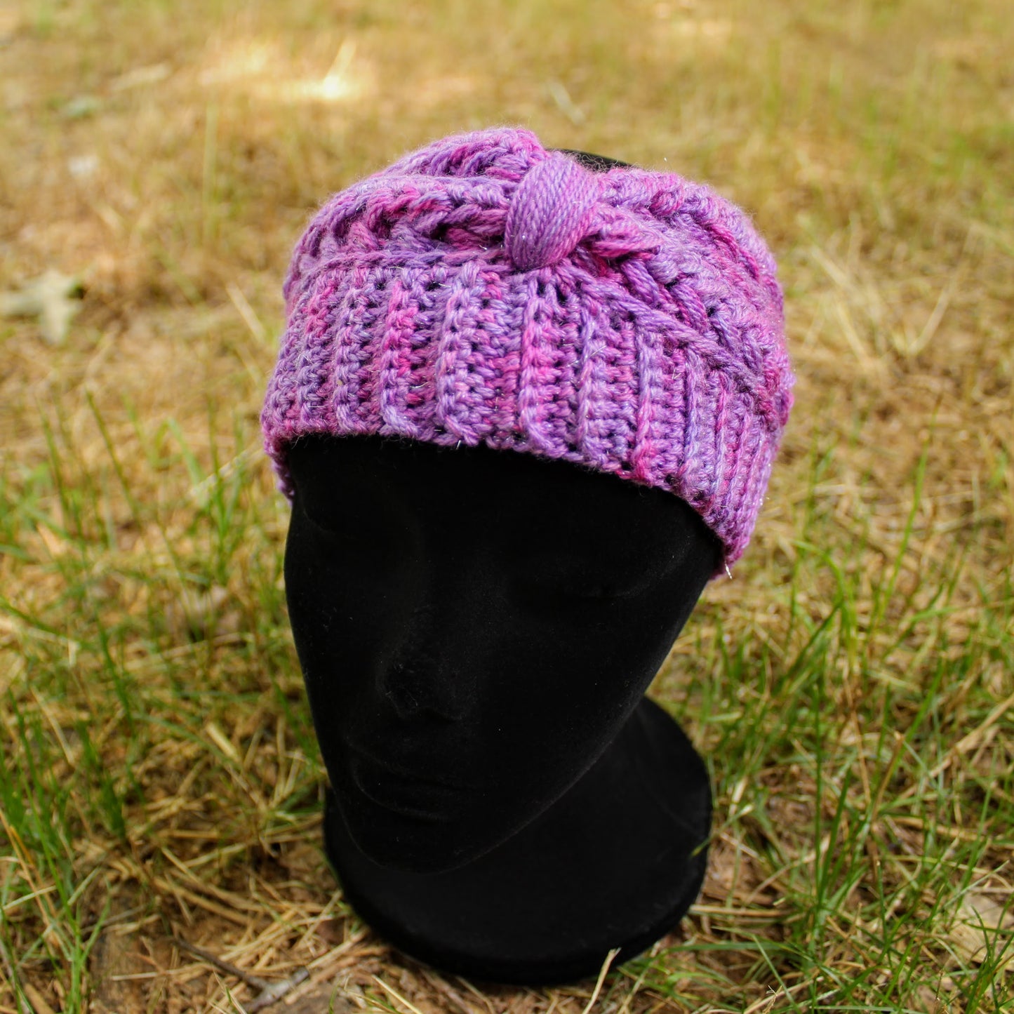 Hand Crocheted Bun/Ponytail Hat