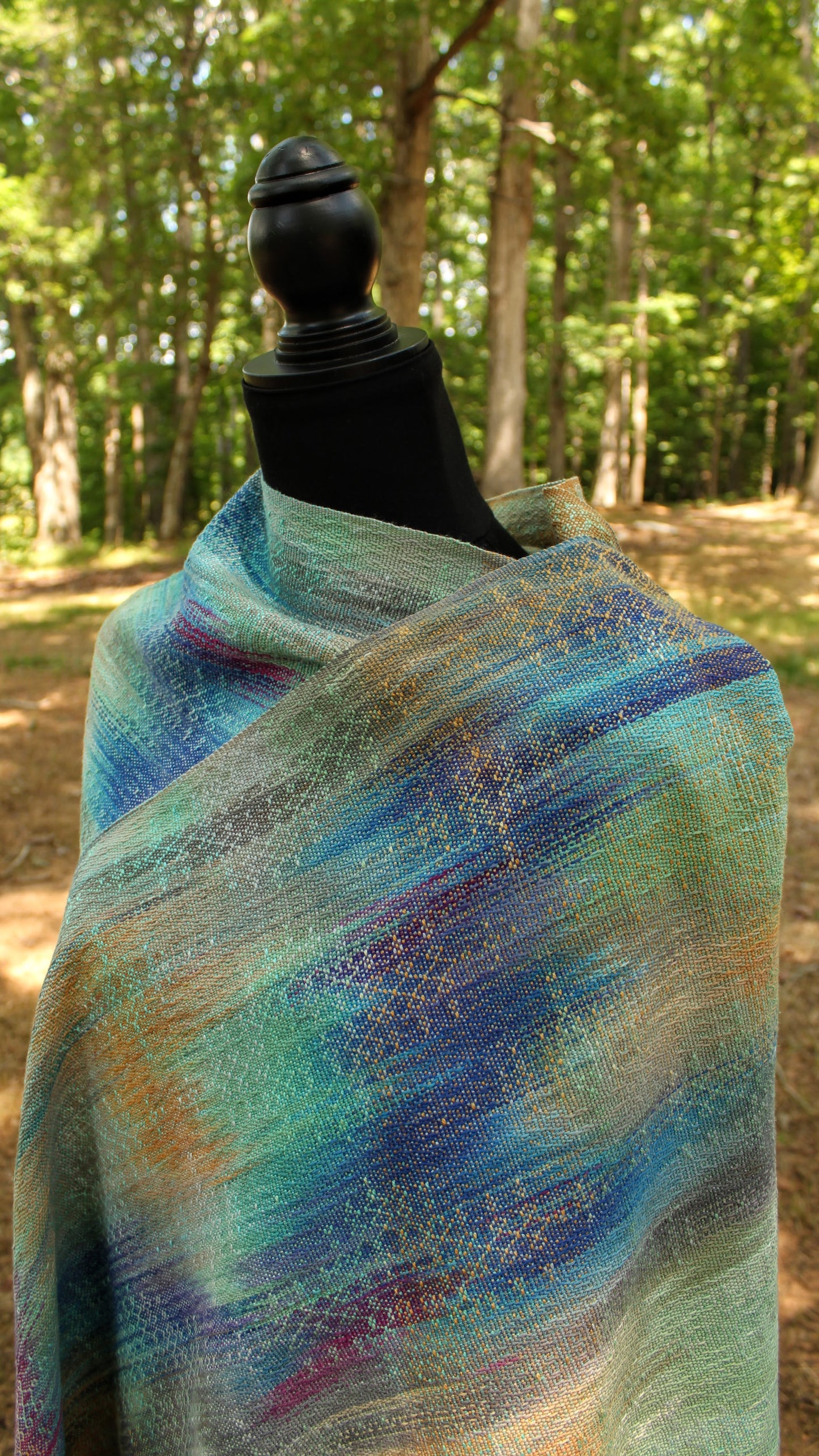 Handwoven Baby Wrap, Shawl, or Ring Sling Conversion - Aventurine Dream - Ready to ship!
